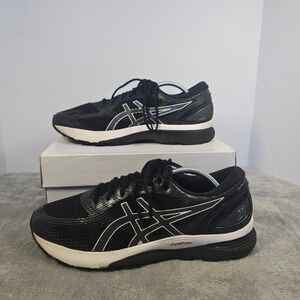 Asics Gel-Nimbus 21 Mens Running Shoes Black White FlyteFoam Sneakers 1011A169